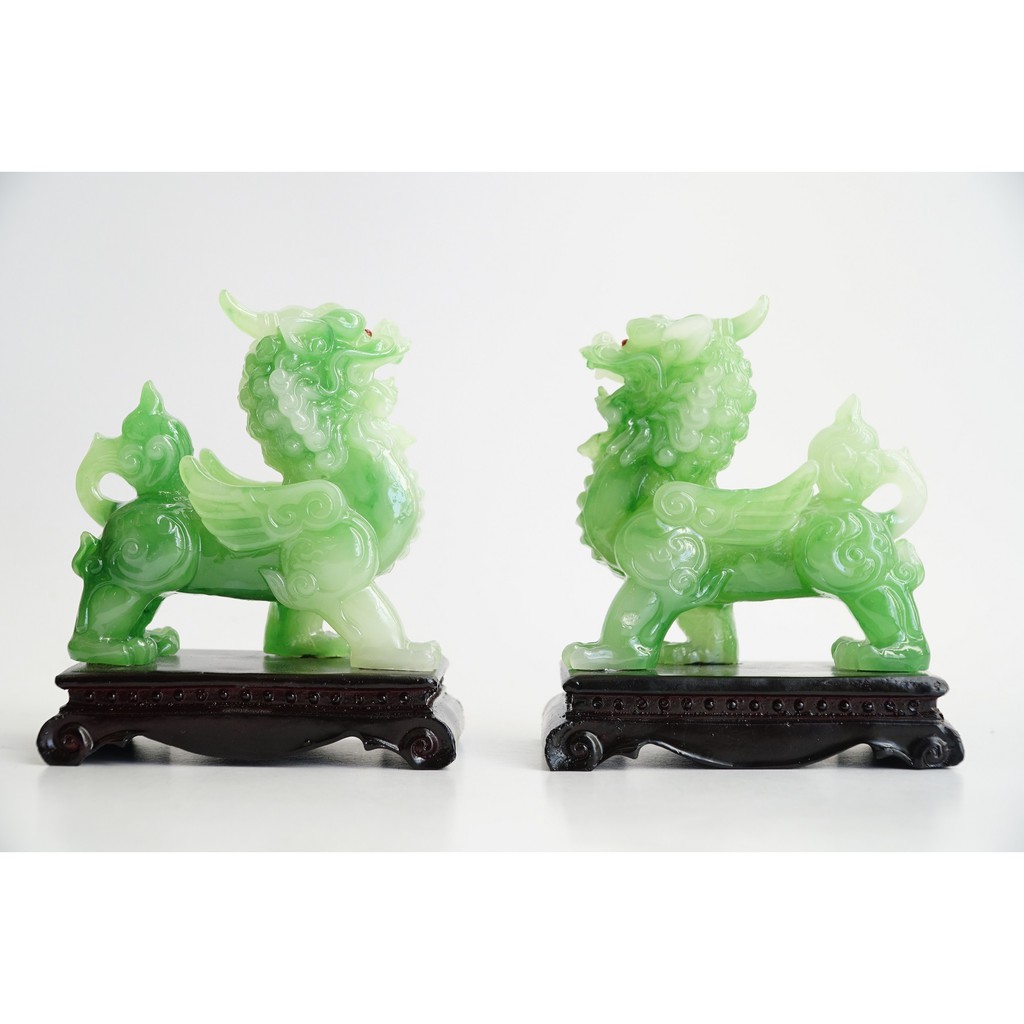 Cặp tượng Tỳ Hưu đá xanh phong thủy may mắn - Cao 15cm | BigBuy360 - bigbuy360.vn