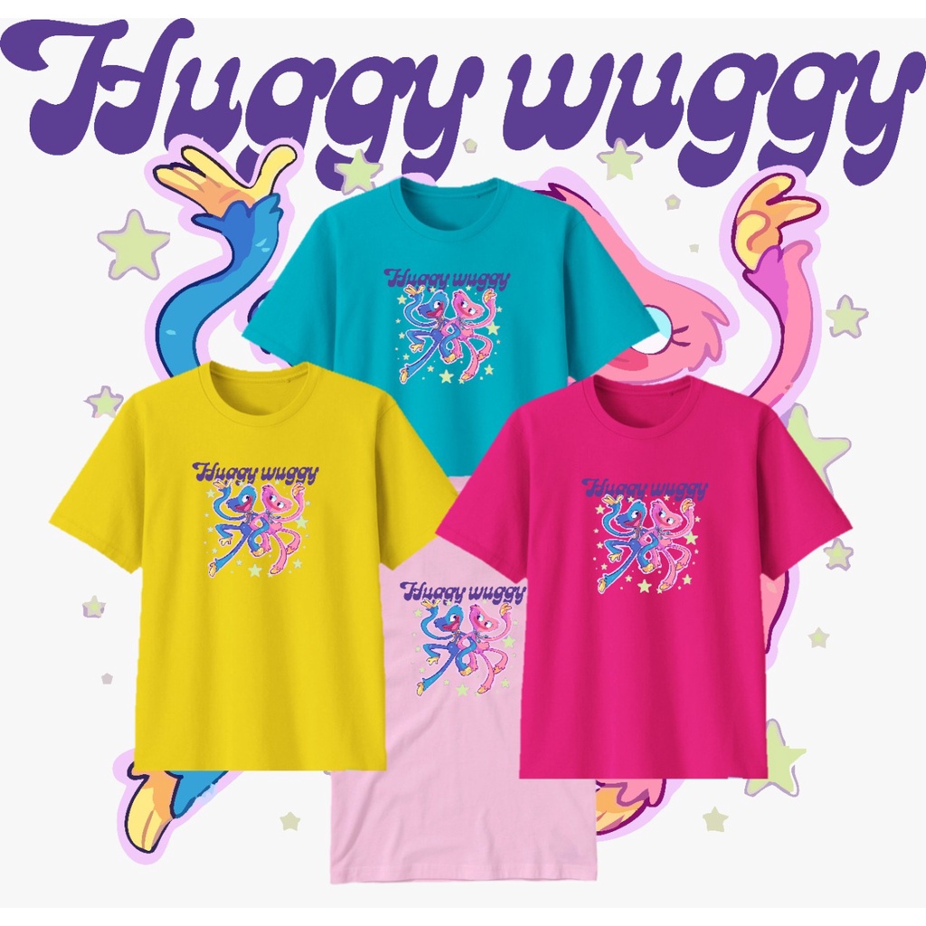 Huggy Wuggy Áo Thun Cotton Cao Cấp Cho Trẻ Em Và Người Lớn Tuổi Teen & Người Lớn 30's