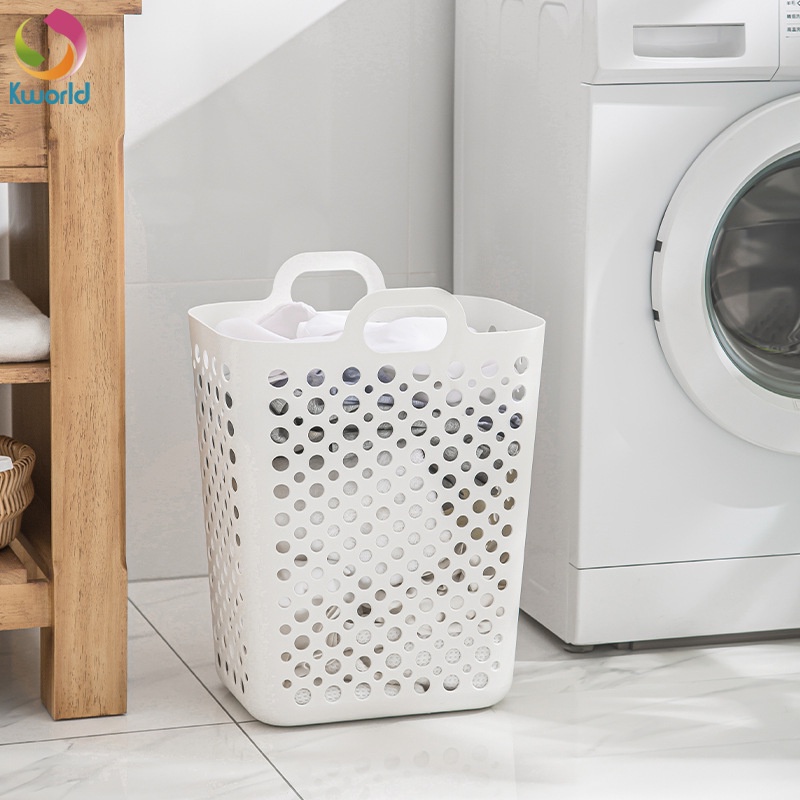 Giỏ Đựng Quần Áo Dơ Bằng Nhựa Có Tay Cầm Và Nắp Đậy Tiện Dụng