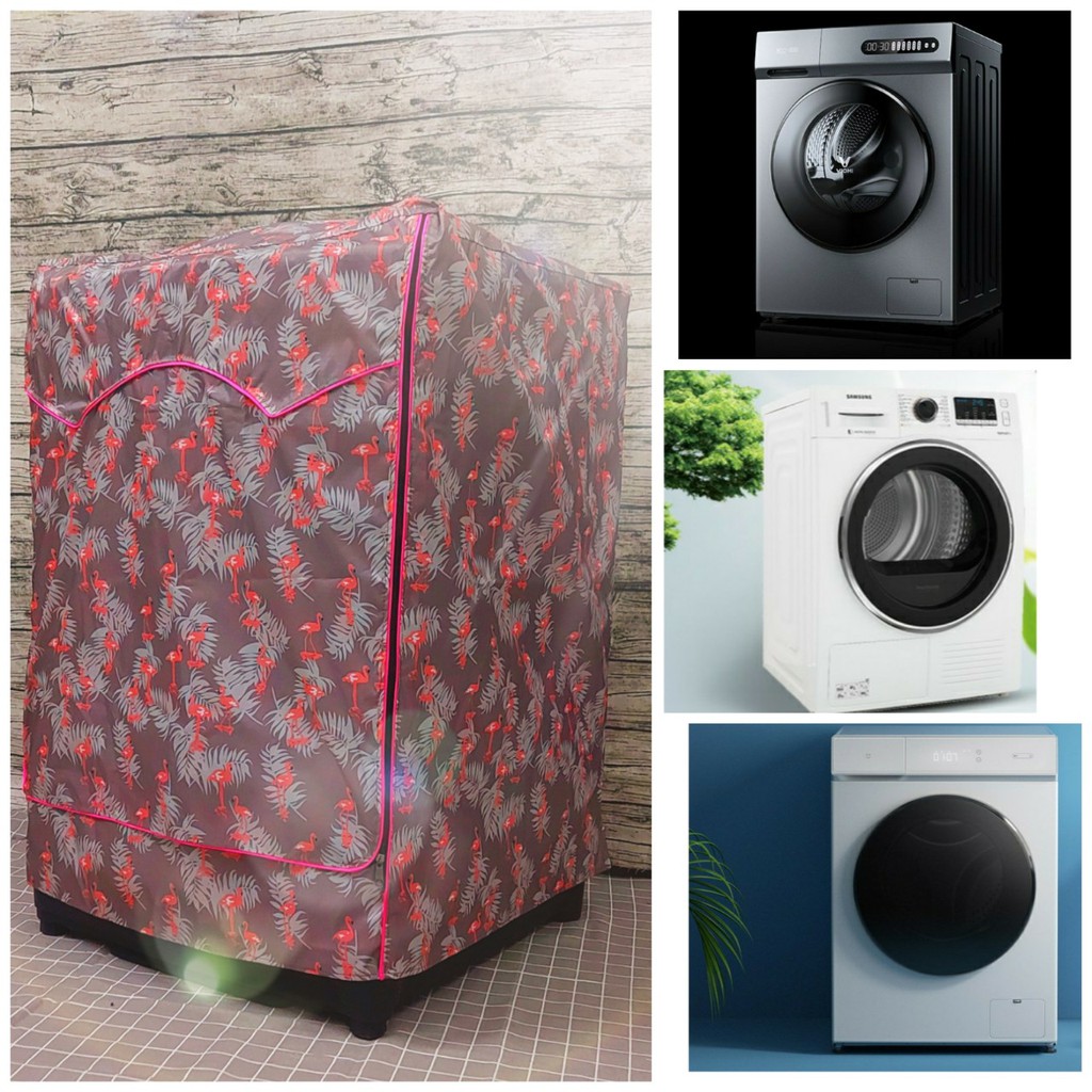 Loại dày - Áo trùm máy giặt lồng ngang - cửa trước - loại tốt - mẫu hồng hạc như hình