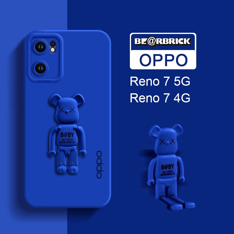 Bearbrick Bản Gốc Chính Thức Của Ốp Điện Thoại Silicon Dẻo Họa Tiết Hoạt Hình Chú Gấu Kèm Giá Đỡ Cho OPPO Reno 7 5G 4G A16E A16K