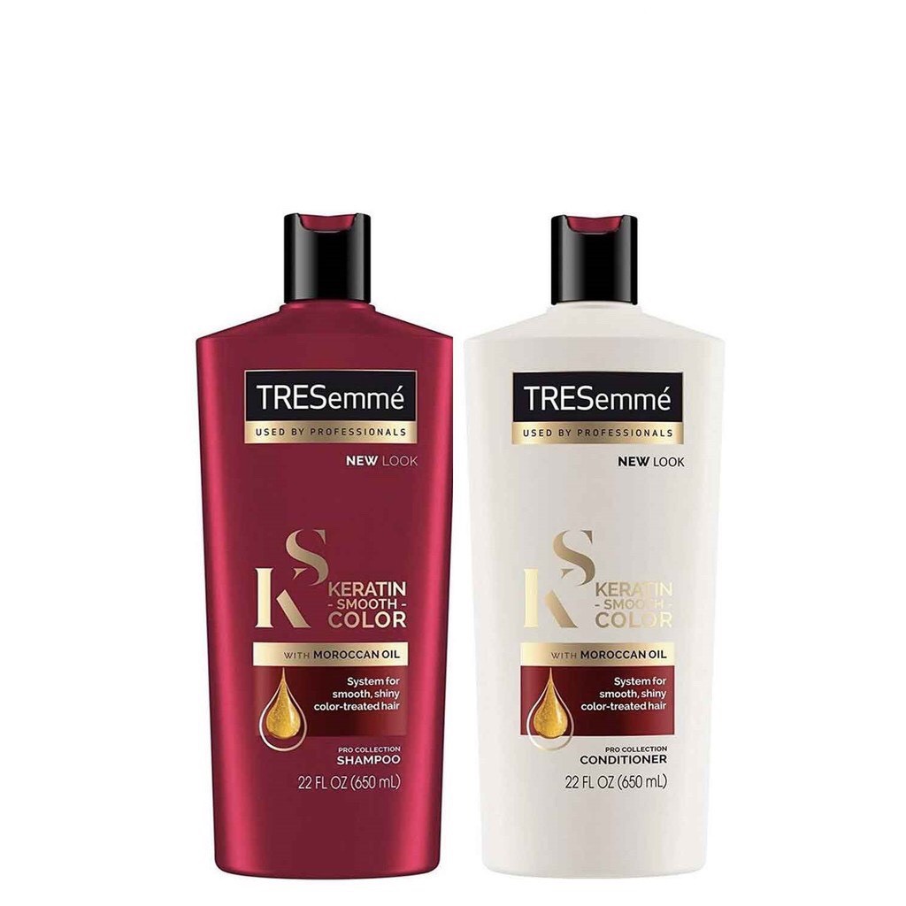 Dầu gội xả TRESemme 650ml Repair & Protect 7, Keratin Smooth giữ màu, vào nếp suôn mượt - Mỹ