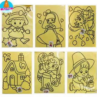 Tranh cát A5 nền vàng 15x21cm