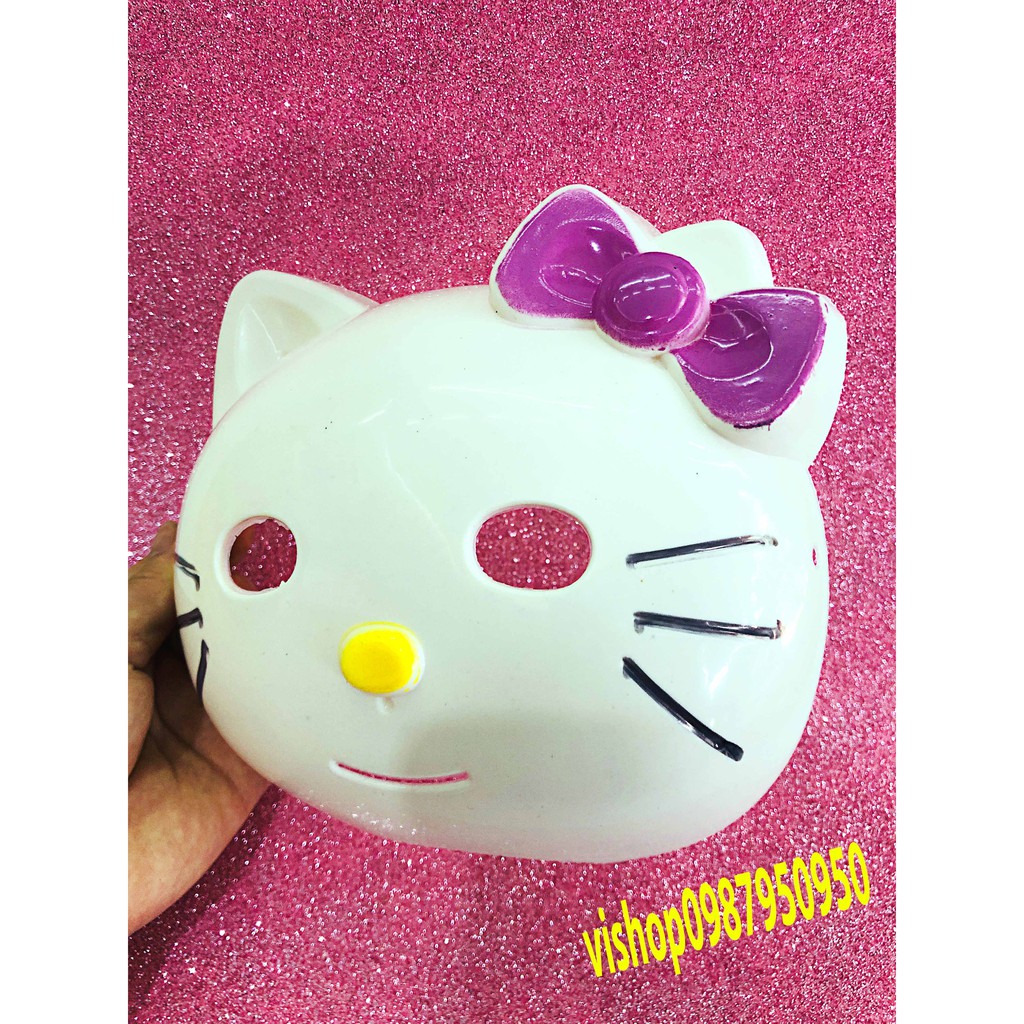 Mặt nạ hóa trang mèo Hello Kitty cho bé chơi trung thu,halloween,lễ hội,quà tặng-Mặt nạ hóa trang mèo