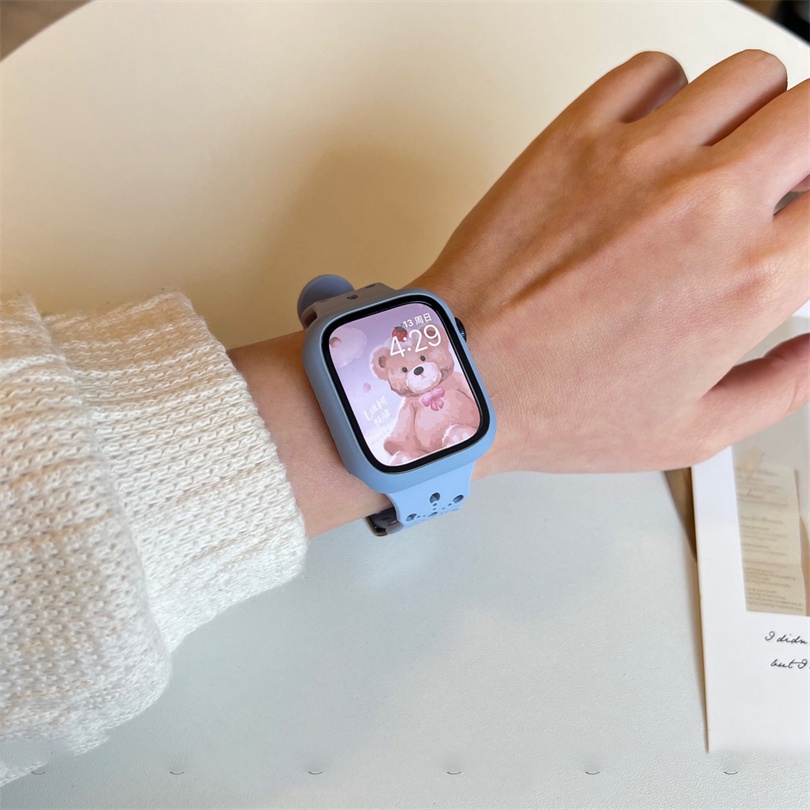 Ốp Silicone Có Dây Đeo Thể Thao Cho Đồng Hồ Apple watch 45mm 41mm 44mm 40mm 38mm 42mm 41mm 45mm 7 6 5 4 3SE
