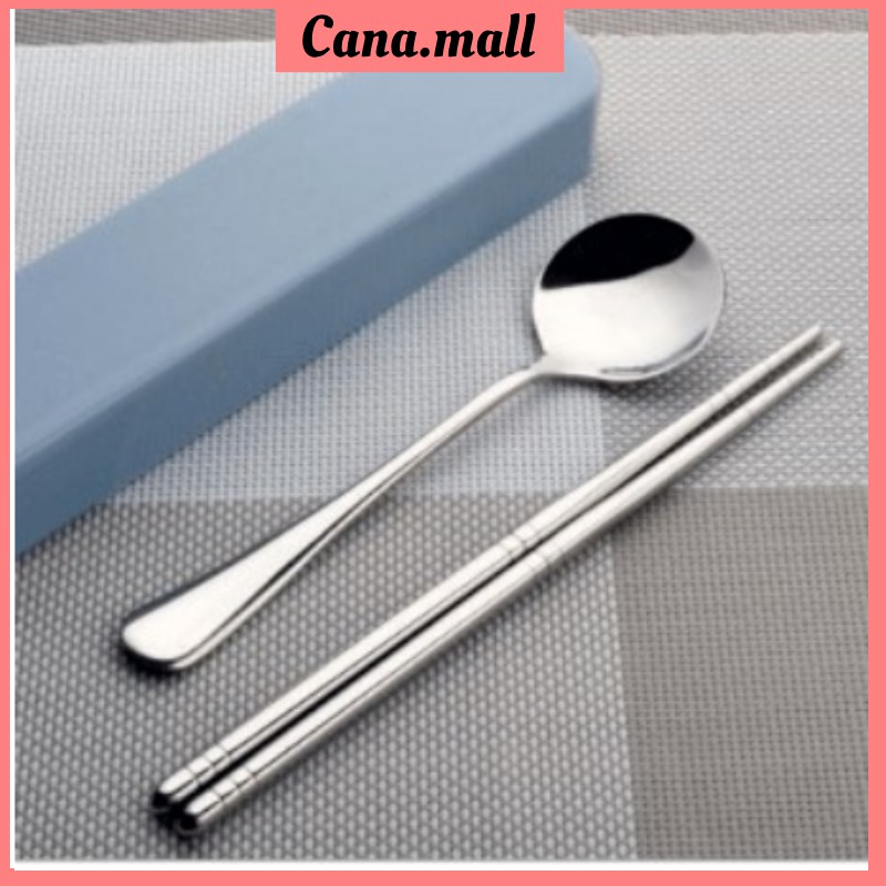 Bộ thìa đũa dụng cụ ăn trưa, thìa đũa inox