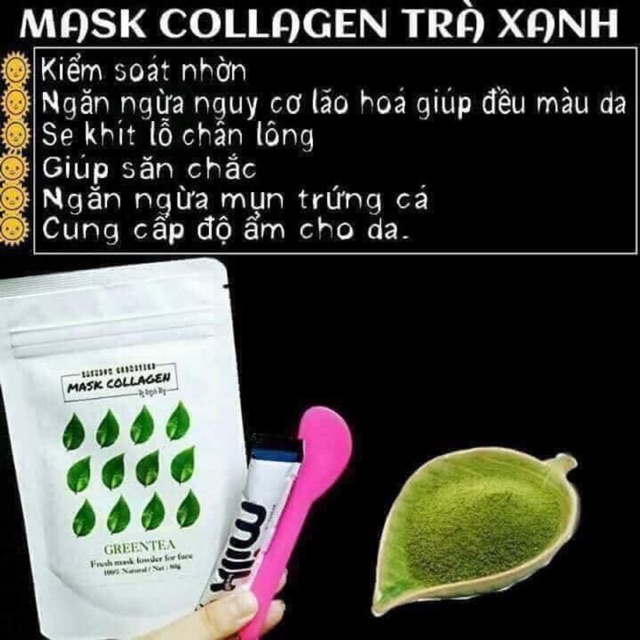 Mask collagen trà xanh
