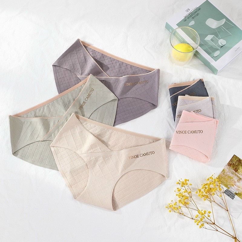 quần lót bầu- quần chip bầu cạp chéo ko đường may- ko hằn mông thoải mái , kháng khuẩn cho mẹ bầu