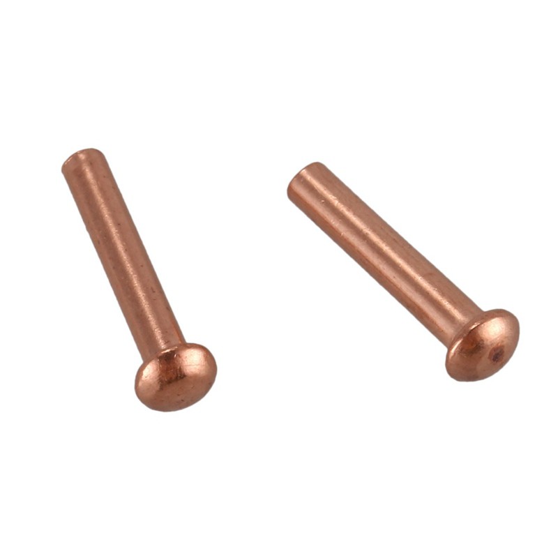 Set 100 đinh tán bằng đồng đầu tròn 5 / 64inch X 25 / 64inch