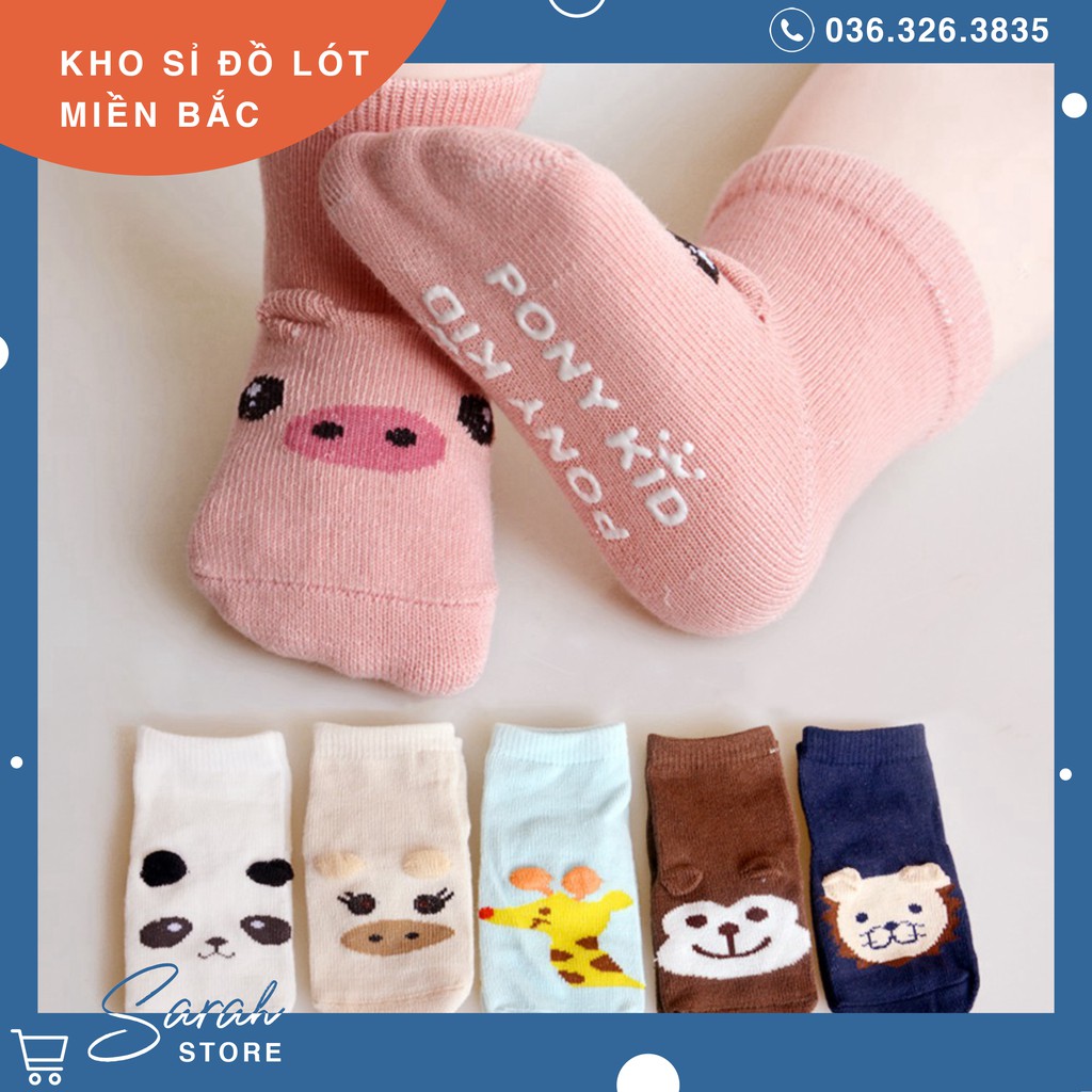 Combo 5 đôi Tất chống trượt Pony cho bé 0-4 tuổi