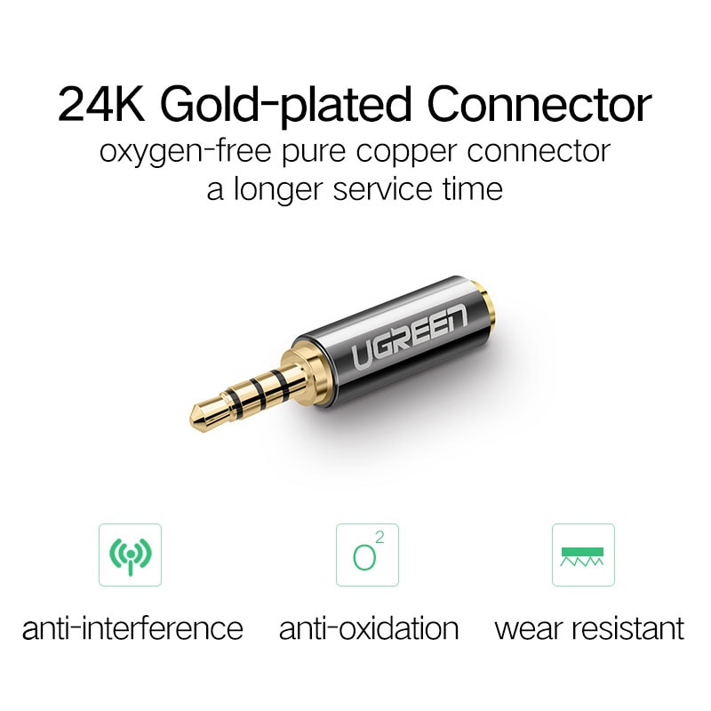 Ugreen Cáp Chuyển Đổi Âm Thanh Từ Giắc Cắm 3.5Mm Sang 2.5Mm Chuyên Dụng Cho Loa Aux