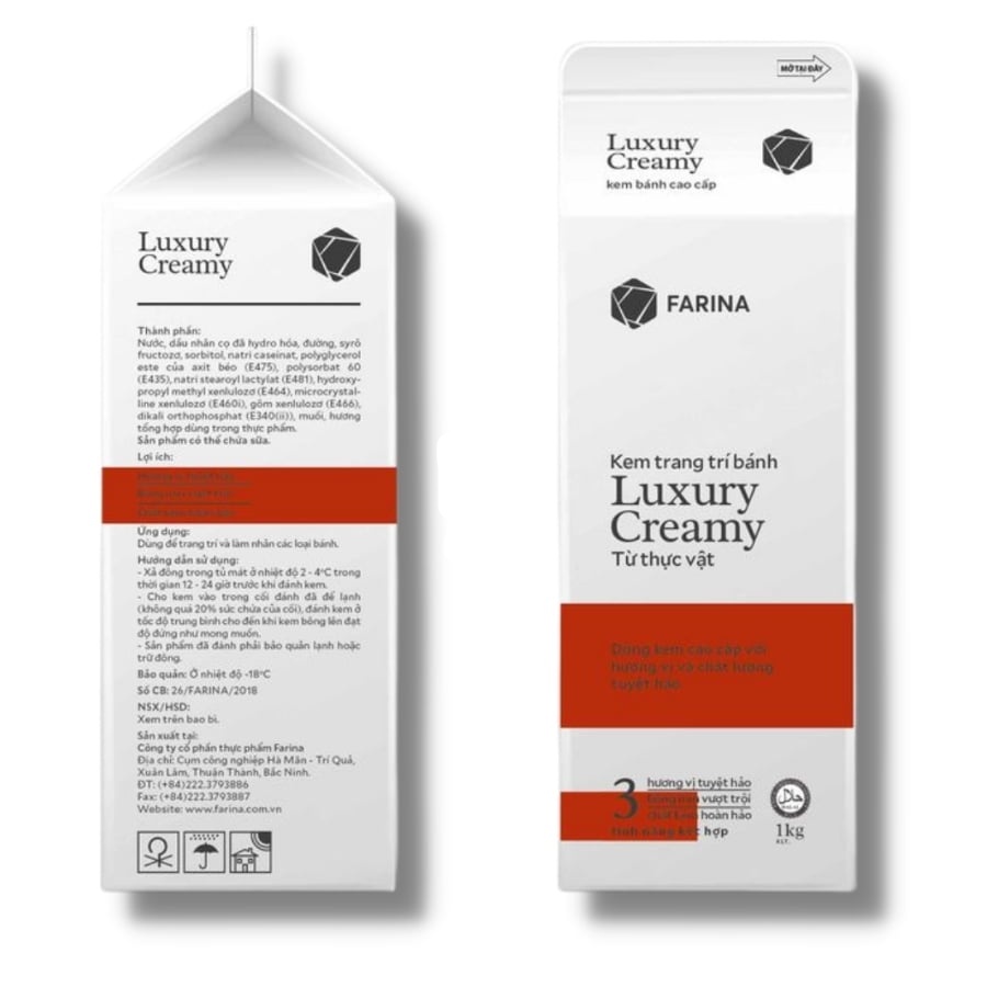 Kem topping luxury Farina hộp 1kg