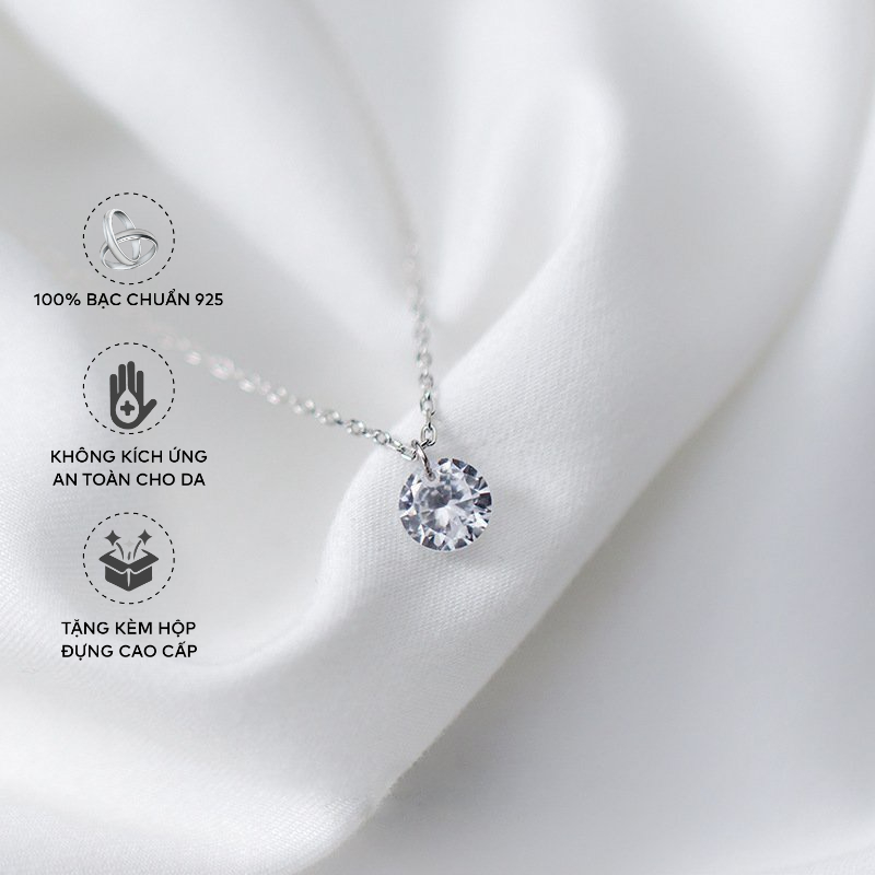 Dây Chuyền Bạc Blue Peach Diamond DC511