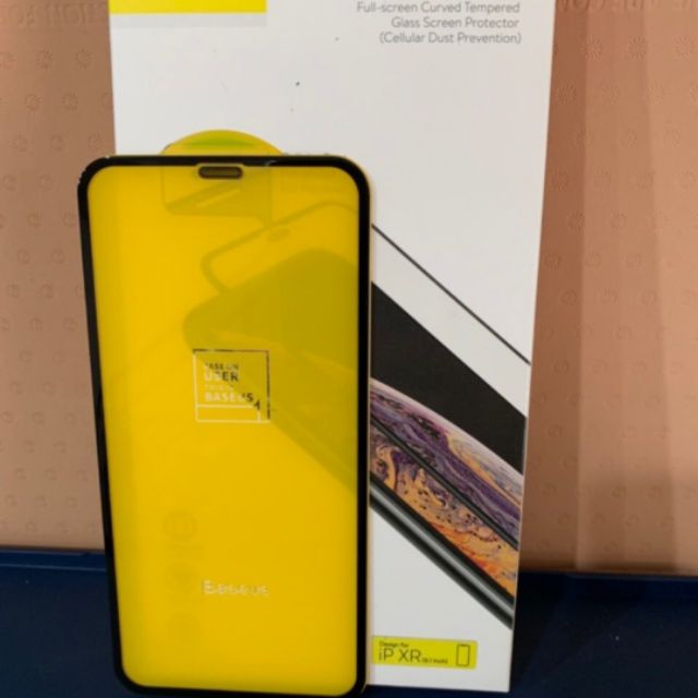 combo 2 tấm kính cường lực iphone XR /ip11 Baseus Chống bụi màng loa Full màn hình
