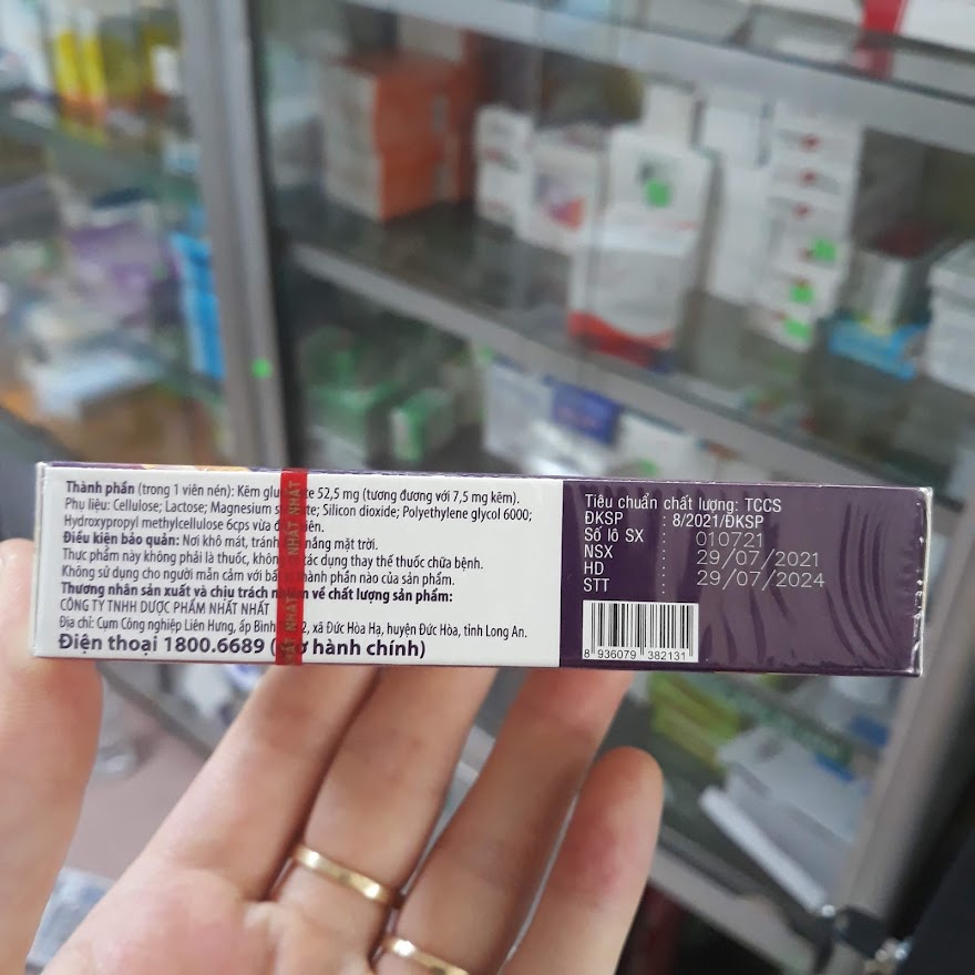 ZINC Gluconate Nhất Nhất hộp 3 vỉ x 20 viên ( Chính hãng )