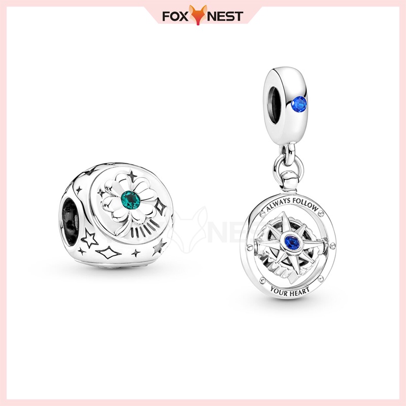 Mặt Dây Chuyền Hình La Bàn May Mắn Mạ Bạc S925