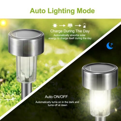 1 Pcs Stainless Steel Led Solar Lawn Light Outdoor Solar Power Decking light Waterproof Garden Landscape Lawn Lamp