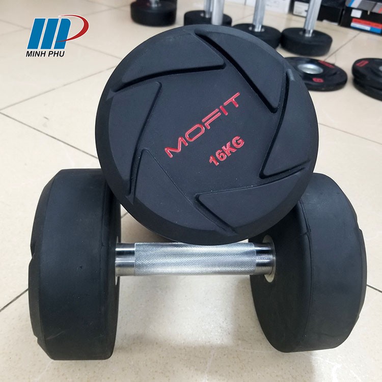 Tạ tay cao cấp MOFIT 16kg ⚡ Dụng cụ tập GYM chuyên nghiệp ⚡ Tạ bọc cao su loại 16kg 1 chiếc