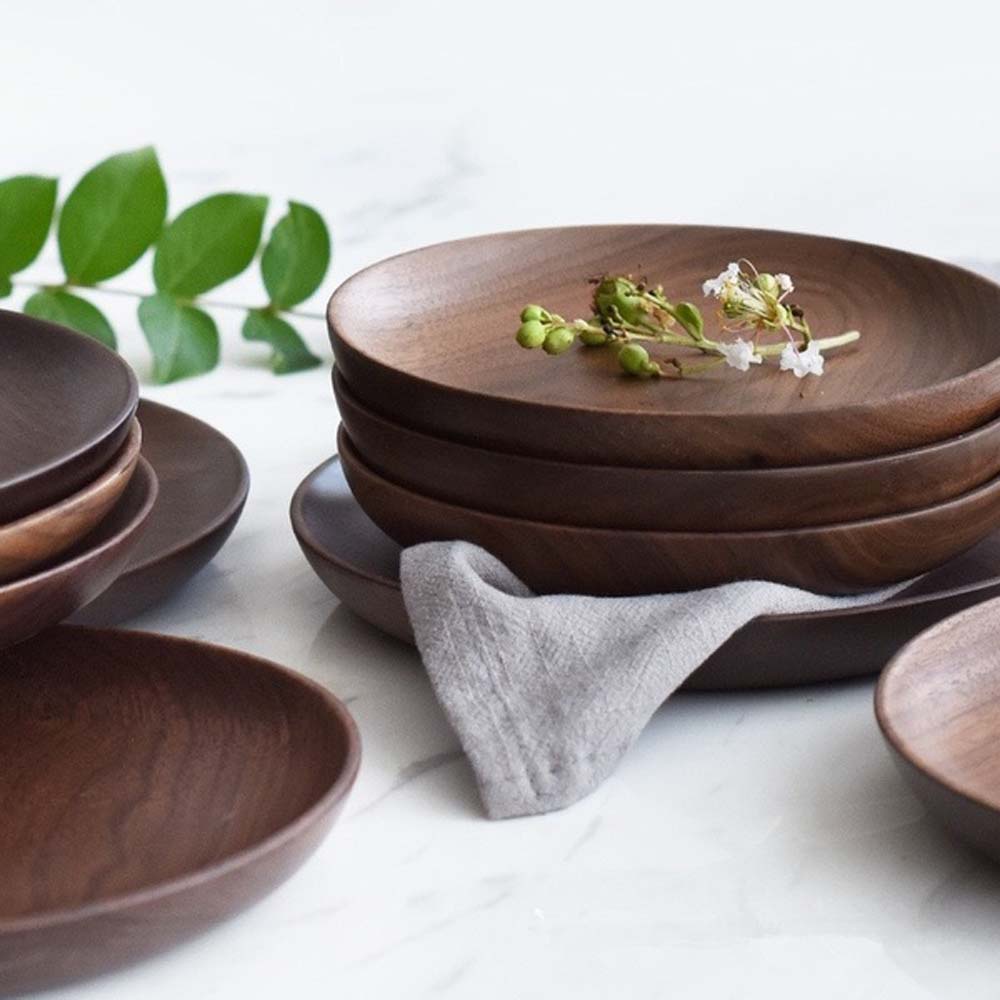 Đĩa đựng thức ăn làm bằng gỗ nhiều màu tùy chọn chất lượng cao thân thiện môi trường