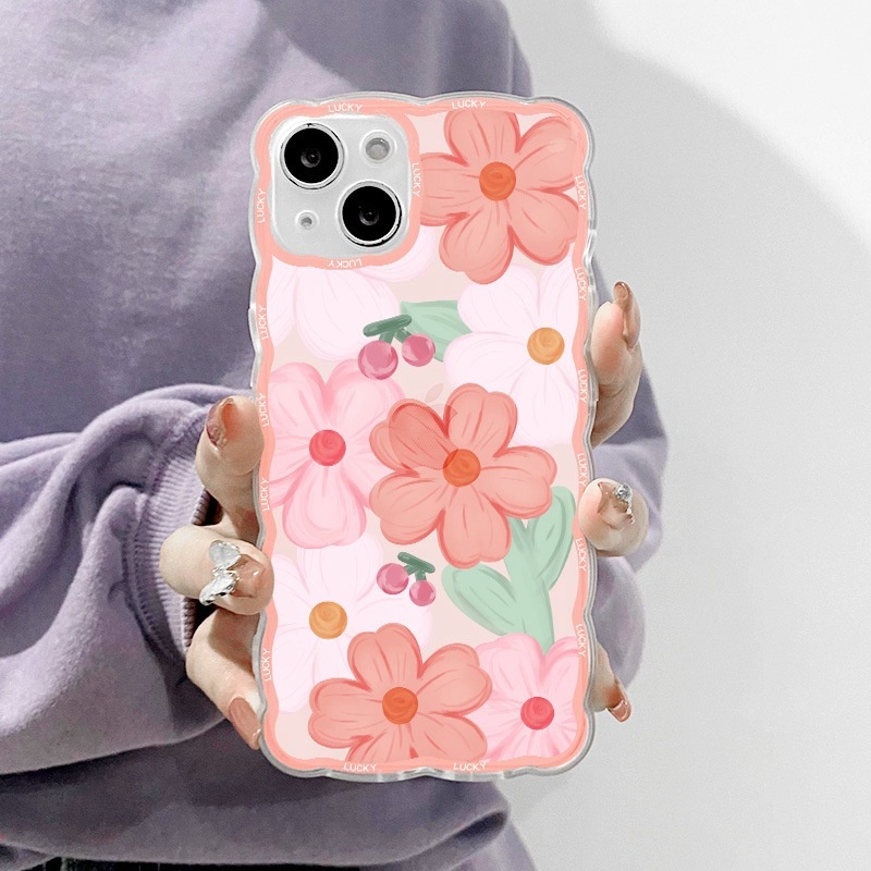 Ốp Điện Thoại TPU Mềm Trong Suốt In Họa Tiết Hoa Và Quả Cherry Cho Iphone 11 12 13 Pro MAX X XS MAX 6 7 8 Plus