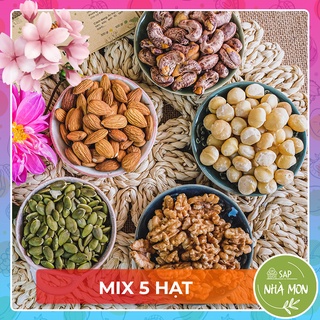 [Quà Tết 2022] Mix 4 Loại Hạt (Macca, Điều Rang Muối, Hạnh Nhân, Óc chó) 500gr