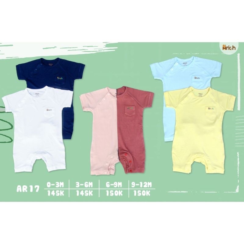 Body cộc tay vai chồm Arich vải sợi tre cao cấp cho bé trai bé gái