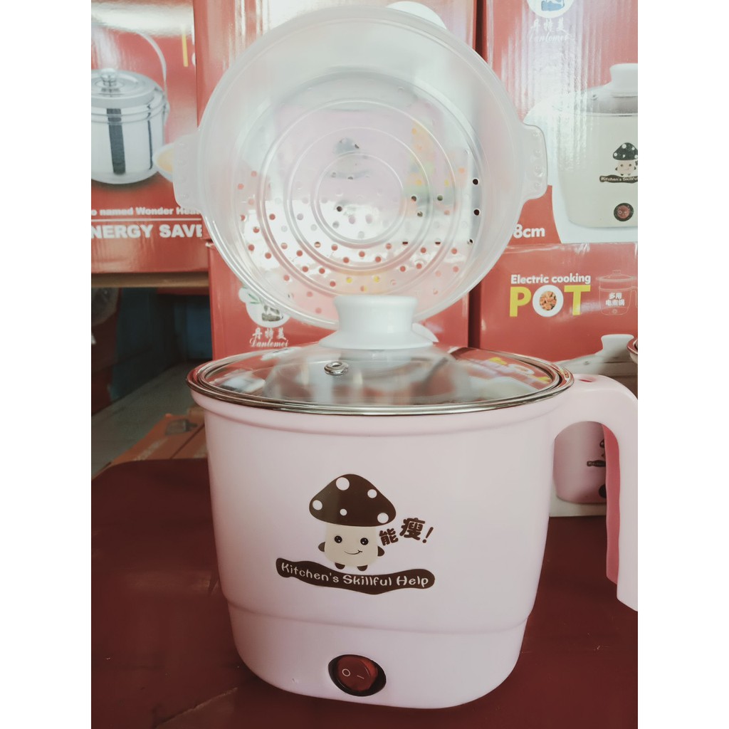 Nồi Nấu Đa Năng - Ca Nấu Mỳ Siêu Tốc Kèm Khay Hấp - Loại Tốt Bảo Hành 6 Tháng