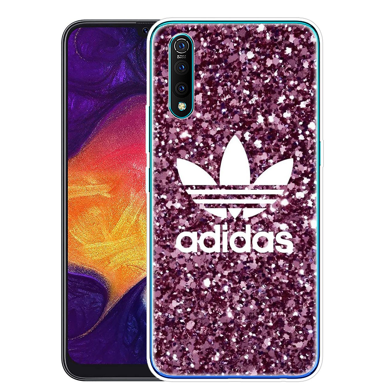 Ốp lưng silicon họa tiết logo Adidas cho Samsung Galaxy A71 A70 M20 A6 Plus A7 A8 A9 2018 A6+ S7 Edge