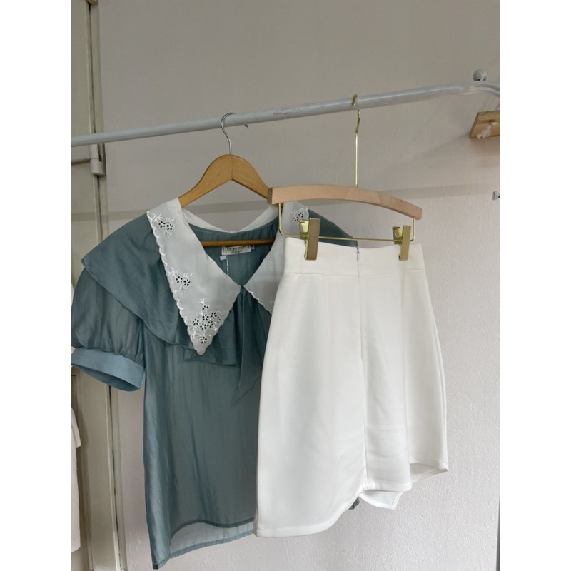 Chân váy nhún vạt chéo dáng chữ A công sở | BigBuy360 - bigbuy360.vn