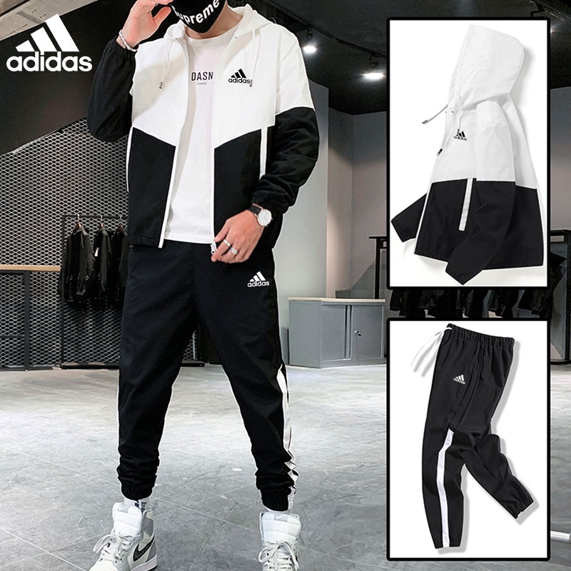 【M-6XL】ADIDAS Men & Women Long Sleeve Jacket Jacket Standing Cardigan Sports Running Suits Tracksuit