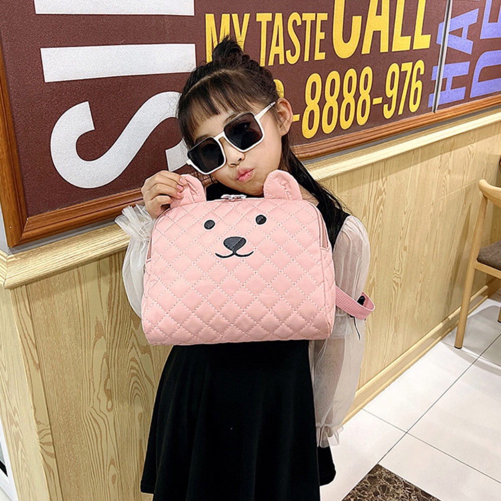 Balo đi học hình gấu cute cho bé chất liệu vải mềm có thể dùng đi học đi chơi du lịch có quai xách