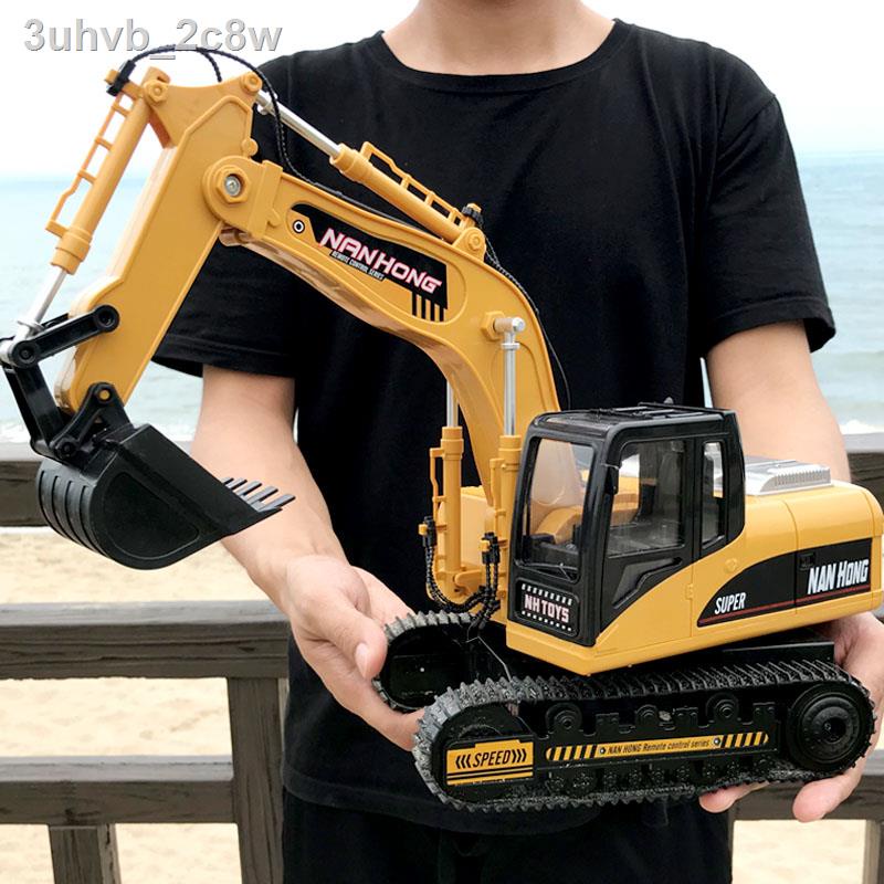 ✽✗Điều khiển từ xa lớn máy xúc móc hợp kim điện đồ chơi trẻ em mô phỏng xe nâng kỹ thuật hình