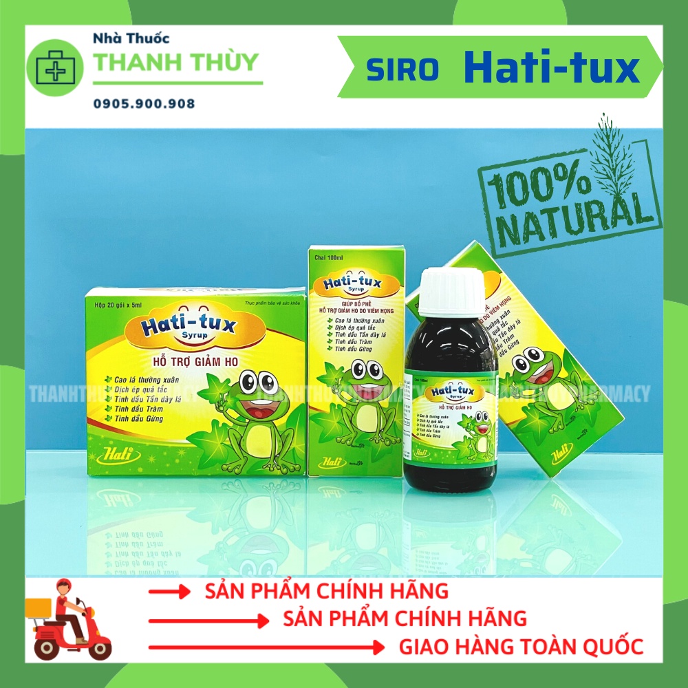 Hati-Tux Syrup Giúp Bổ Phế, Làm Ấm Đường Hô Hấp, Hỗ Trợ Làm Giảm Ho Gió, Ho Khan, Ho Do Thay Đổi Thời Tiết...