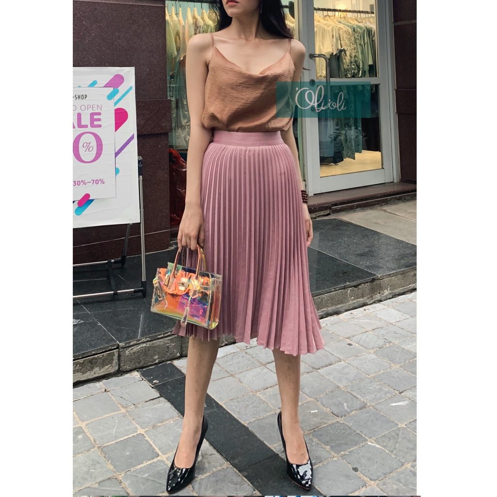 CHÂN VÁY XẾP LY màu hồng  Olioli Fashion | BigBuy360 - bigbuy360.vn