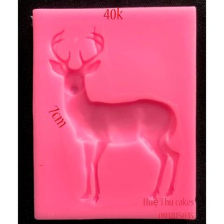 Khuôn silicon Hươu Giáng Sinh 6x4cm đổ tạo hình bánh rau câu 3D, 4D