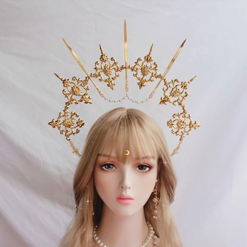 Cài Tóc Hình Vương Miện Đính Ngọc Trai Nhân Tạo Thời Trang