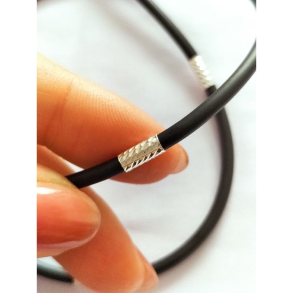 Vòng đeo cổ nữ dây cao su bọc bạc 925 vĩnh viễn bảo hành size 3li đẹp cao cấp thời trang tiện lợi