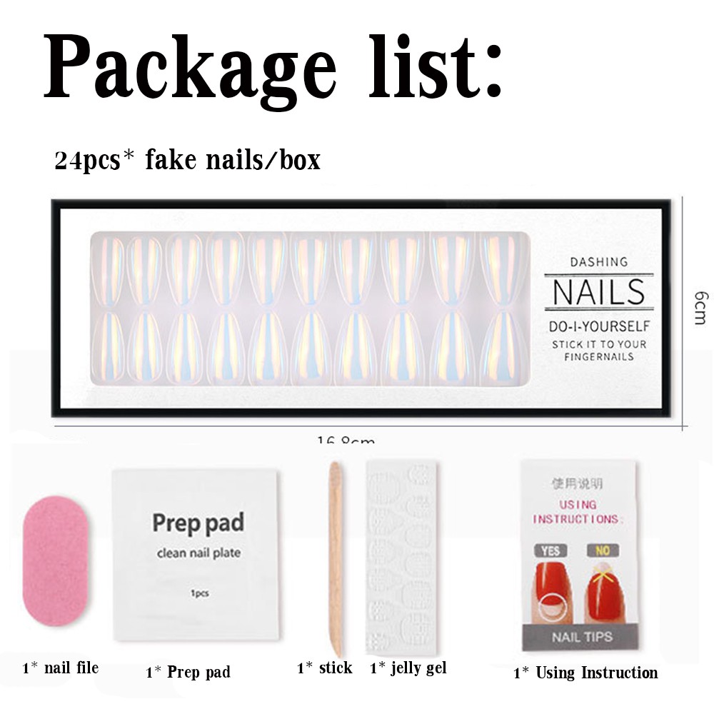 [Hàng mới về] Set 24 móng tay giả tráng gương thời trang