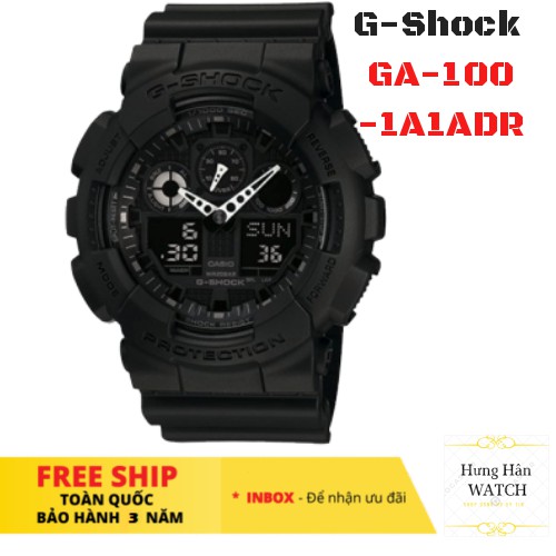 Đồng hồ thể thao nam nữ G-shock GA-100-1A1ADR Full phụ kiện [Hưng Hân Shop]