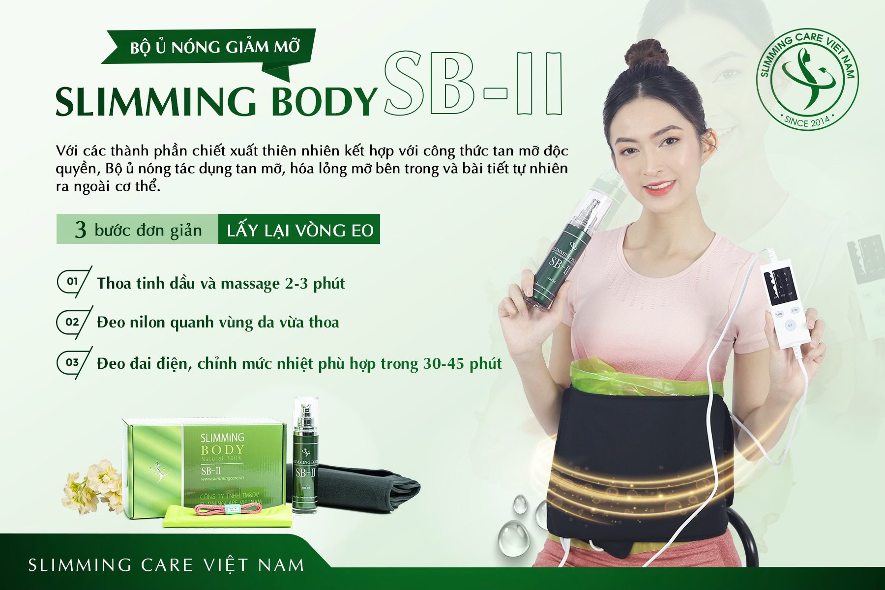 (Phiên Bản Mới) Bộ Đai Quấn Nóng Phiên Bản Mới Làm Gọn Cơ Thể Định Hình Eo, Thải Mỡ Slimming Body II -Gồm 4 Món