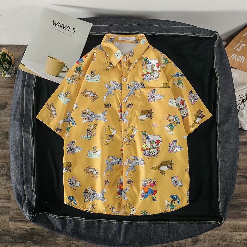 In Stock Real Products Men's T-shirts Cartoon Print Cute Summer Fashion Personality High Quality Selectable