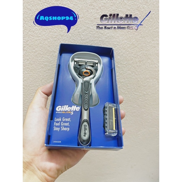 Dao cạo râu cao cấp 5 lưỡi Gillette Proglide (1 Cán+2 lưỡi)