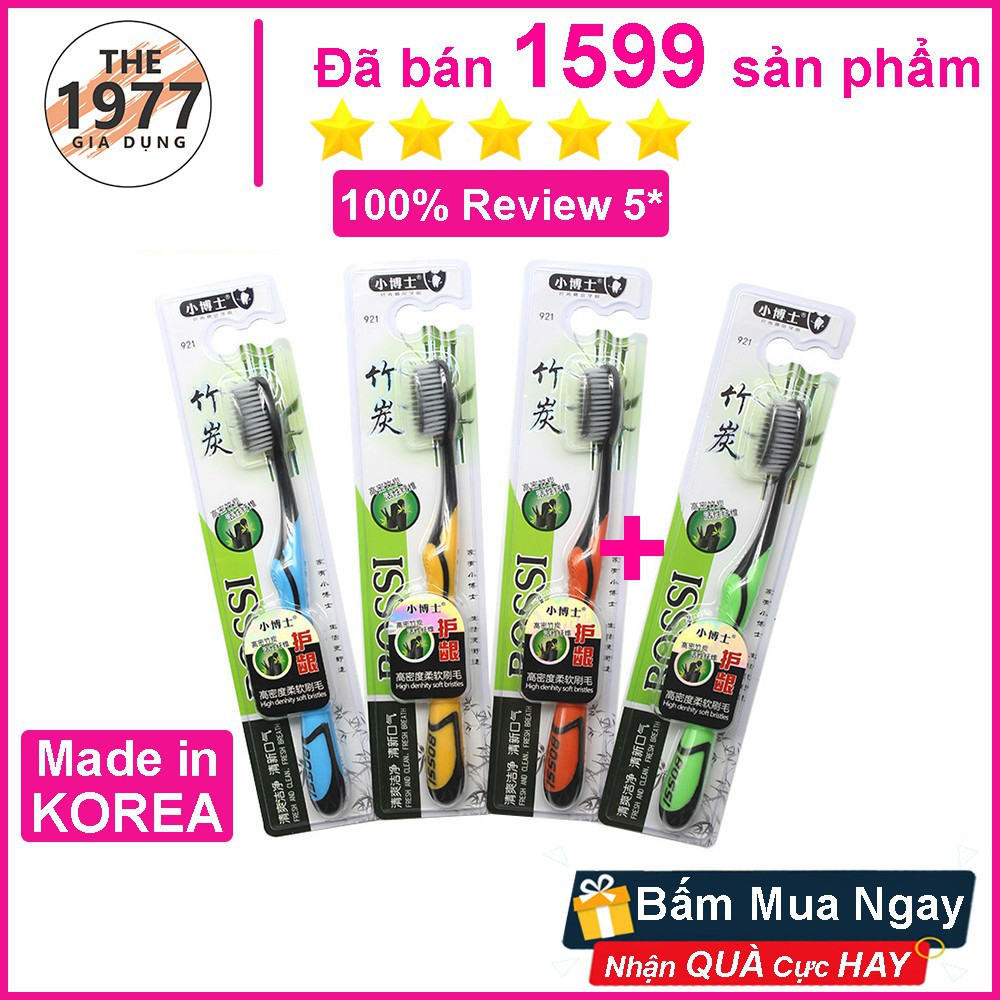 Bàn Chải Đánh Răng Hàn Quốc BOSSI 921 Cao Cấp, Bàn Chải Đánh Răng Than Che Hoạt Tính An Toàn Cho Sức Khỏe - QUANGSTORE1