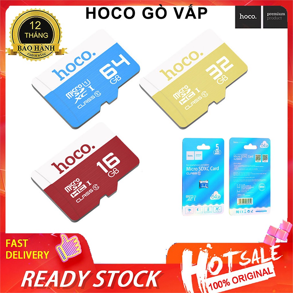 ⚡NowShip⚡ Thẻ Nhớ Hoco 64Gb 32Gb 16Gb 8GB 4GB chuyên dụng cho CAMERA, Điện thoại, Máy ảnh, Loa,Tai Nghe