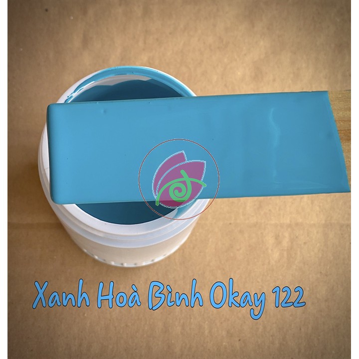 Sơn chậu kiểng hệ nước màu xanh hòa bình Yes hoặc Okay Paint lon 1kg