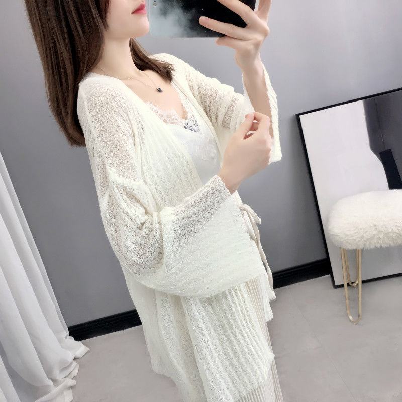 Áo Khoác Cardigan Vải Lụa Dệt Kim Mỏng Dáng Rộng Chống Nắng Phong Cách Hàn Quốc Thời Trang Mùa Hè Cho Nữ | BigBuy360 - bigbuy360.vn