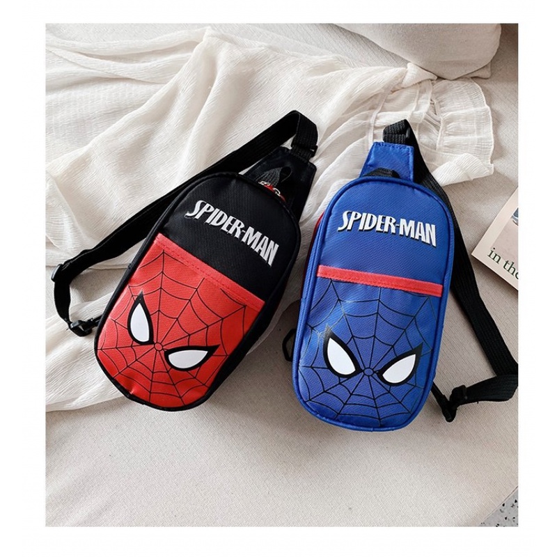 Túi Đeo Trước Ngực Vải Canvas In Hình Doraemon / Người Nhện / Mèo Máy / Mèo Máy Dễ Thương Cho Bé