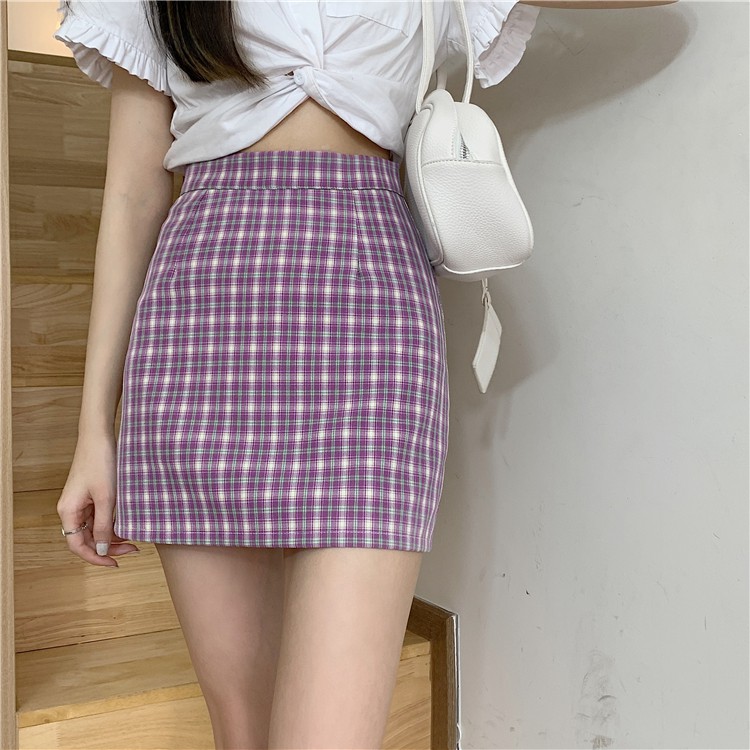 Chân Váy Ngắn Lưng Cao Họa Tiết Sọc Caro 9 Màu Ngọt Ngào Thời Trang | BigBuy360 - bigbuy360.vn