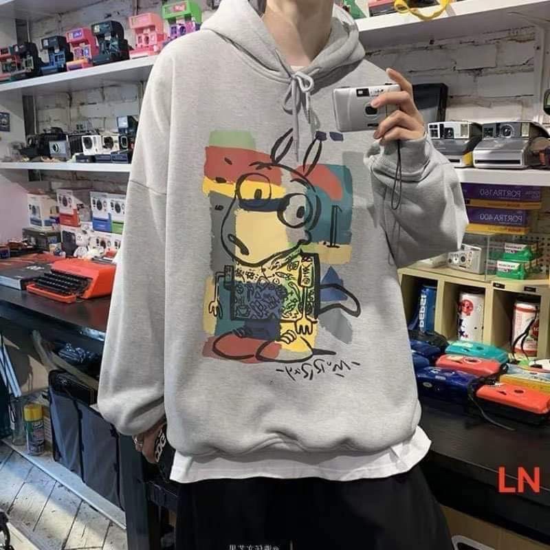 Áo hoodie thỏ đeo kính LN11