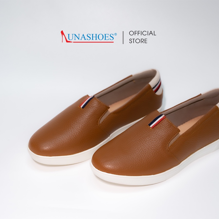 Giày Slip on nữ Lunashoes 41402 da bò 100% - Giày lười da nữ tăng chiều cao - Chất liệu da bò sẵn hàng